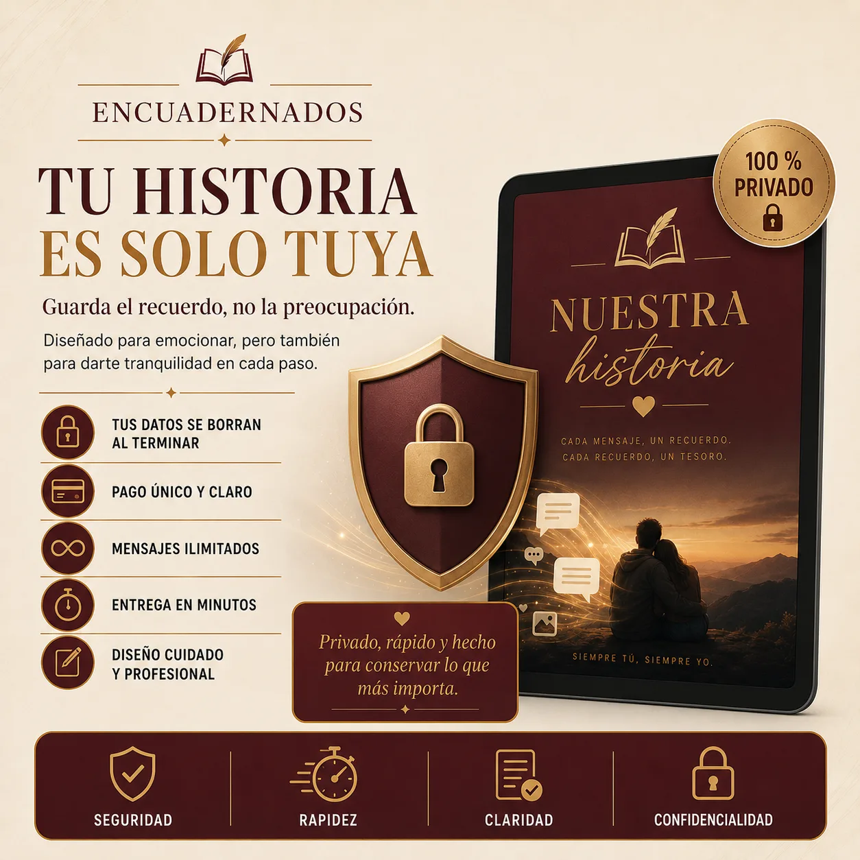 Tu historia es solo tuya: privacidad garantizada
